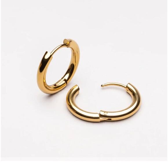 NWT Atolea Mini Gold Classic Hoop Earrings - Picture 1 of 4